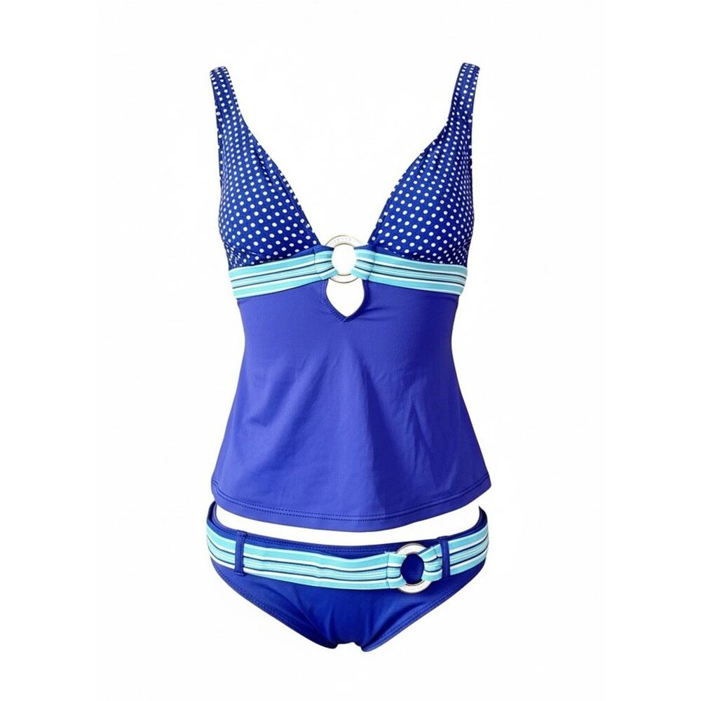 NWT Ralph Lauren Two Piece Tankini Sz 8 in Shades of Blue